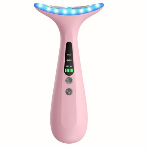 31RRy2b0d9WL Facial and Neck Massager for Face, Neck - Skin Lifting & Firming - Wrinkle & Dark Circle Reducer - at Home Skin Care Face Sculpting Tool and Neck Massager-Sugar Pink
