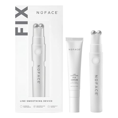 NuFACE FIX MicroWand Microcurrent Facial Device, FDA Cleared - Eyes, Lips & Lines Treatment with Serum Activator - Lip Plumper, Eye Depuffing Wand, Wrinkle & Smile Line Reducer, 3 On-The-Go Modes
