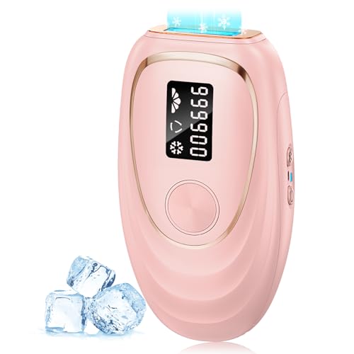 415tvlzwPlL IPL Laser Hair Removal Device for Women & Men - Home 45°F Ice-Cooling Contact for Painless & Long-Lasting Results, 86% Hair Reduction in 3 Weeks for Full Body & Bikini Line, Rose Gold