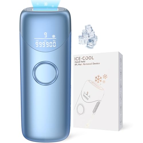 41hf66SBxaL Laser Hair Removal Ubroo IPL Hair Removal Device with 5℃ Ice Cooling, 3 In 1 Painless Hair Removal For Women Men Permanent Face Body Beauty Care (Gold)