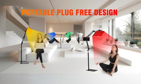 7 in 1 Portable Light Therapy for Face for Body Lamp with Stand, 920nm Red Infrared Light Therapy Device, LED Face Skin Body Skin Care at Home