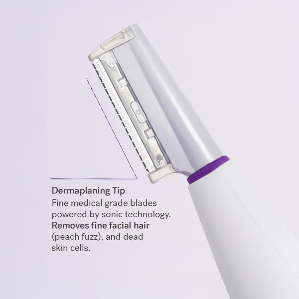 Michael Todd Beauty Sonicsmooth Dermaplane Razor for Women Face + Eyebrow trimmer Dermaplaning System - Peach Fuzz Remover - 8 Weeks of Dermaplaning Blades