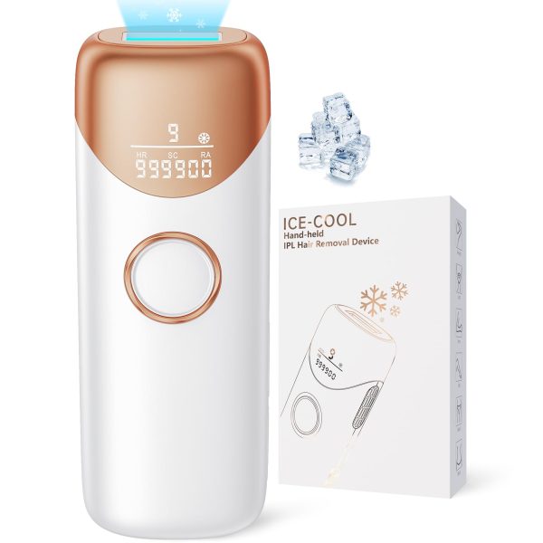 611paTxLwlL Laser Hair Removal Ubroo IPL Hair Removal Device with 5℃ Ice Cooling, 3 In 1 Painless Hair Removal For Women Men Permanent Face Body Beauty Care (Gold)