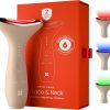 61326A-wxpL Genie | 3-in-1 Face & Neck Beauty Massager with Heat, 3 Light Therapies, Smart Vibration | Red Light, Blue Light, Green Light Therapy for Wrinkles, Hyperpigmentation, Acne & More - Beige