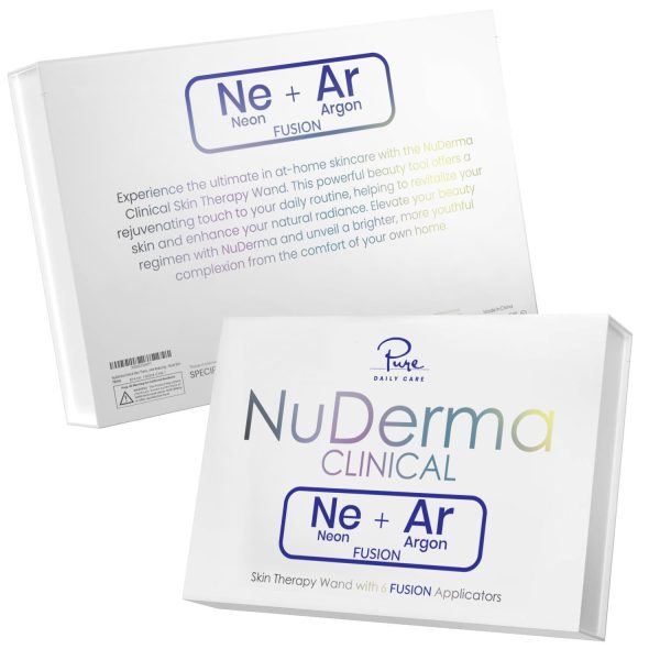 61CKUCfJEkL Pure Daily Care NuDerma Clinical Portable Skin Therapy Wand, Machine with 6 Fusion Neon + Argon Wands – Anti Aging - Clarifying - Skin Tightening & Radiance - Wrinkle Reducing