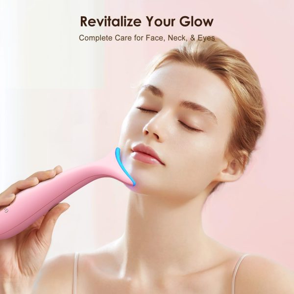 61If1dWcU1L Facial and Neck Massager for Face, Neck - Skin Lifting & Firming - Wrinkle & Dark Circle Reducer - at Home Skin Care Face Sculpting Tool and Neck Massager-Sugar Pink