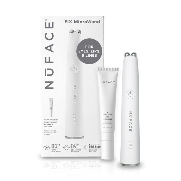 NuFACE FIX MicroWand Microcurrent Facial Device, FDA Cleared - Eyes, Lips & Lines Treatment with Serum Activator - Lip Plumper, Eye Depuffing Wand, Wrinkle & Smile Line Reducer, 3 On-The-Go Modes