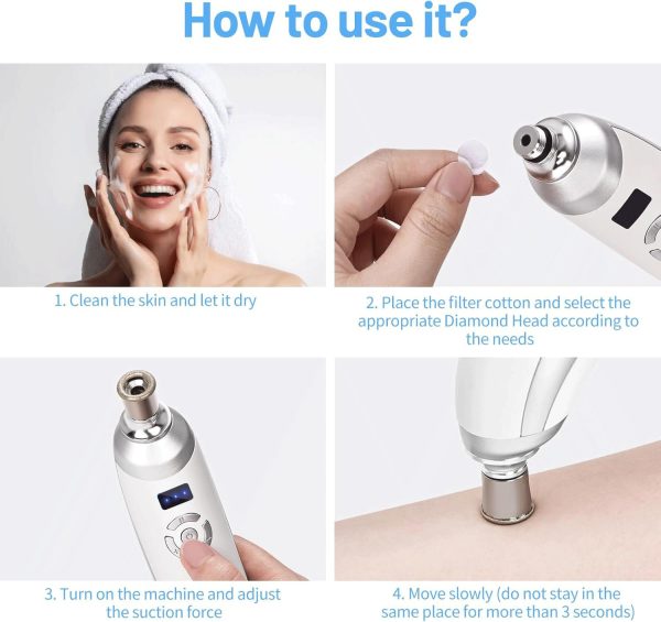 Diamond Professional Microdermabrasion Machine, Portable Dermabrasion Crystal for Facial Skin Care Tool,Face Blackhead Remover Devices Kit,Home Use Microderm Equipment for Women Men