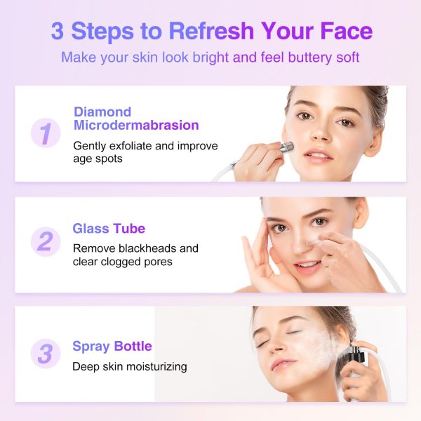 61XM5axAGWL Diamond Microdermabrasion Machine Professional, 3 in 1 Dermabrasion Facial Peeling Skin Care Device for Salon Personal Home Use