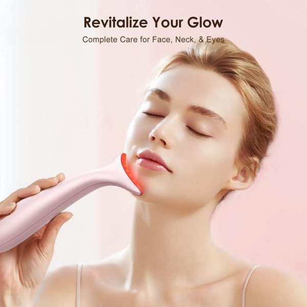 61soYoPbeyL Facial and Neck Massager for Face, Neck - Skin Lifting & Firming - Wrinkle & Dark Circle Reducer - at Home Skin Care Face Sculpting Tool and Neck Massager-Sugar Pink