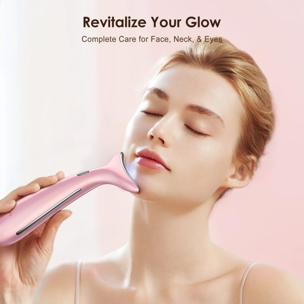 61uLPbWS-HL Facial and Neck Massager for Face, Neck - Skin Lifting & Firming - Wrinkle & Dark Circle Reducer - at Home Skin Care Face Sculpting Tool and Neck Massager-Sugar Pink