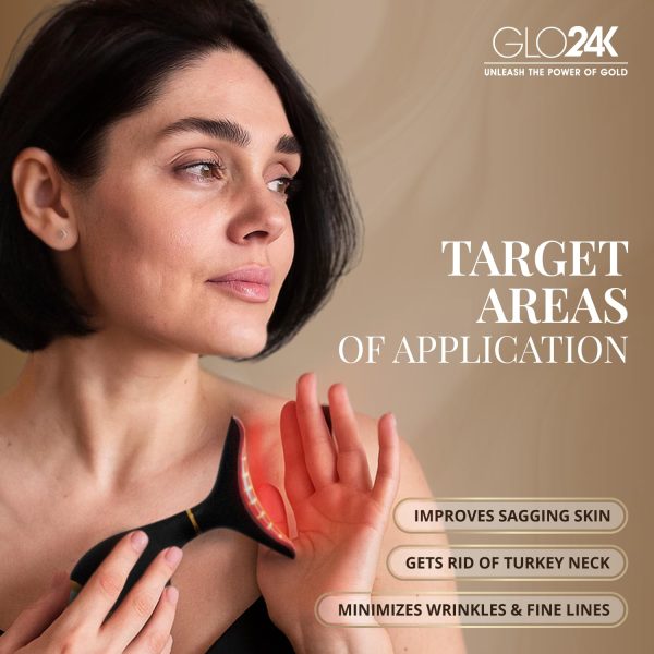71Ct4W98eUL GLO24K Red Light Face & Neck Beauty Device – 3-in-1 Facial Massager Tool with LED & Vibration for Skin Revitalization and Neck Firming