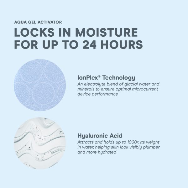 Aqua Gel Activator - Microcurrent Conductive Gel & Activator Powered by IonPlex & Hyaluronic Acid to Enhance Results of NuFACE Microcurrent Facial Device - Improves Skin Radiance (10 oz)