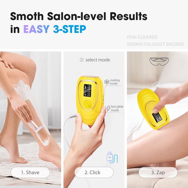 71F2bAIY5P1L IPL Laser Hair Removal Device for Women & Men - Home 45°F Ice-Cooling Contact for Painless & Long-Lasting Results, 86% Hair Reduction in 3 Weeks for Full Body & Bikini Line, Rose Gold