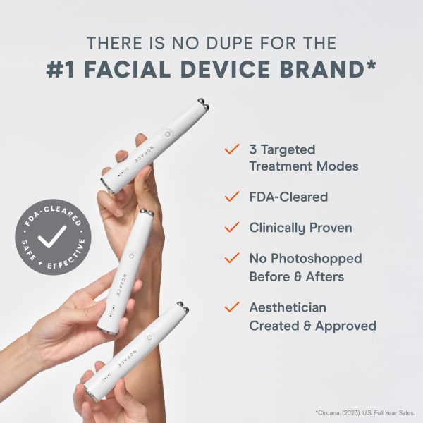 NuFACE FIX MicroWand Microcurrent Facial Device, FDA Cleared - Eyes, Lips & Lines Treatment with Serum Activator - Lip Plumper, Eye Depuffing Wand, Wrinkle & Smile Line Reducer, 3 On-The-Go Modes