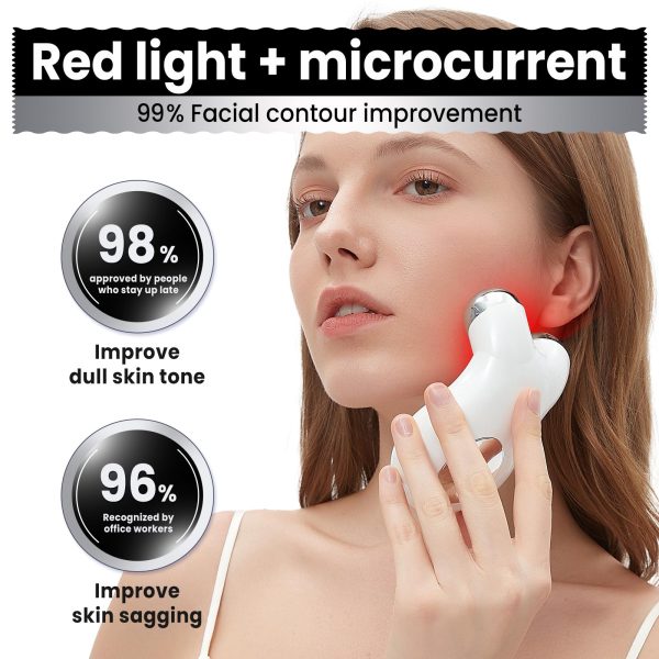 Microcurrent Facial Device,Latest Red Light Technology，Enhances The Ability to Lift The Face and Tighten The Skin，Facial Wrinkle Equipment，Smart Photon Micro-Current Device, Model:EP-300.