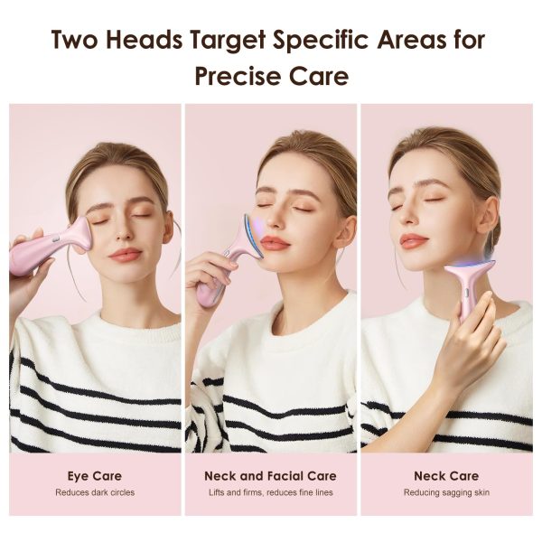 71XzCZEJHiL Facial and Neck Massager for Face, Neck - Skin Lifting & Firming - Wrinkle & Dark Circle Reducer - at Home Skin Care Face Sculpting Tool and Neck Massager-Sugar Pink