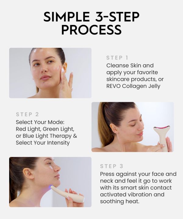 71g5Xysu2bFL Genie | 3-in-1 Face & Neck Beauty Massager with Heat, 3 Light Therapies, Smart Vibration | Red Light, Blue Light, Green Light Therapy for Wrinkles, Hyperpigmentation, Acne & More - Beige