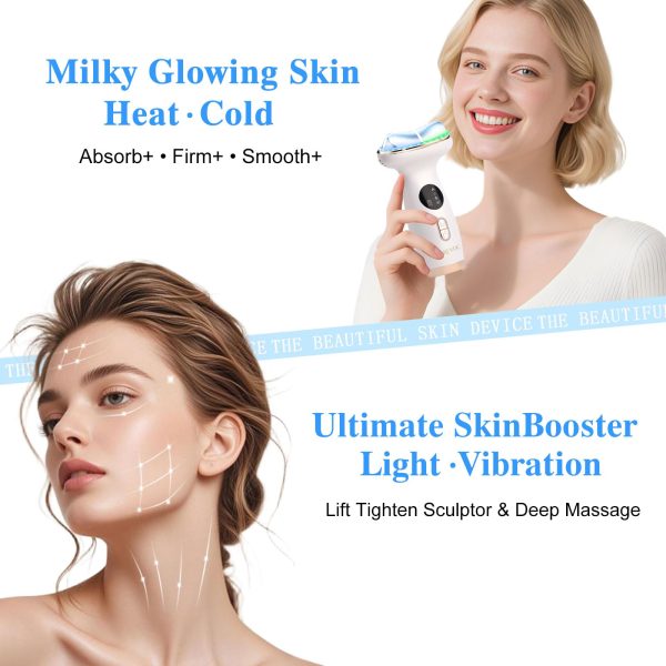 71hghygHzLL Cold Heat Facial Massager for Face Neck Tightening Lifting Depuffing,7-in-1 Red Light Therapy Sculptor Tool& Depuffer Wand,Cooling LED Electric gua sha Lift Device,Reduce Forehead Frown Smile Lines