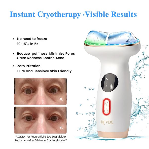 71lVxzq5JJL Cold Heat Facial Massager for Face Neck Tightening Lifting Depuffing,7-in-1 Red Light Therapy Sculptor Tool& Depuffer Wand,Cooling LED Electric gua sha Lift Device,Reduce Forehead Frown Smile Lines