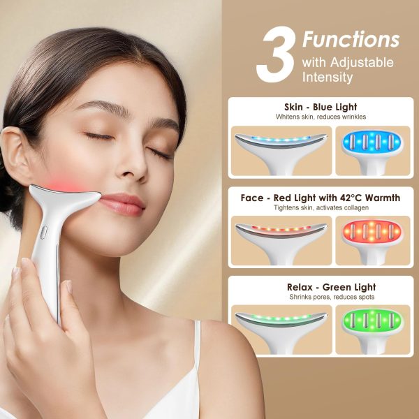 71sj-CGDF5L Facial and Neck Massager for Face, Neck - Skin Lifting & Firming - Wrinkle & Dark Circle Reducer - at Home Skin Care Face Sculpting Tool and Neck Massager-Sugar Pink