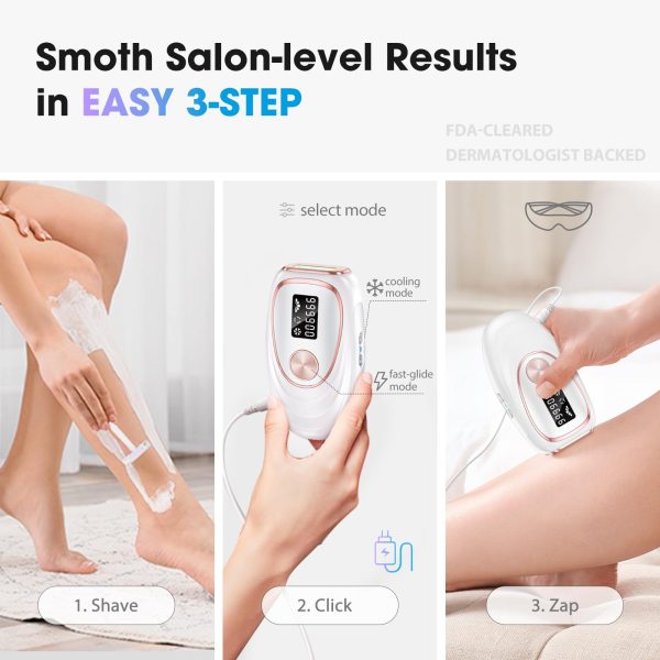 71ywYR3lrIL IPL Laser Hair Removal Device for Women & Men - Home 45°F Ice-Cooling Contact for Painless & Long-Lasting Results, 86% Hair Reduction in 3 Weeks for Full Body & Bikini Line, Rose Gold