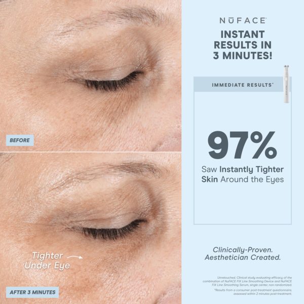 NuFACE FIX MicroWand Microcurrent Facial Device, FDA Cleared - Eyes, Lips & Lines Treatment with Serum Activator - Lip Plumper, Eye Depuffing Wand, Wrinkle & Smile Line Reducer, 3 On-The-Go Modes