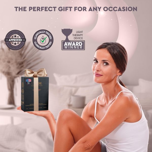 81kEPZcvpGL GLO24K Red Light Face & Neck Beauty Device – 3-in-1 Facial Massager Tool with LED & Vibration for Skin Revitalization and Neck Firming